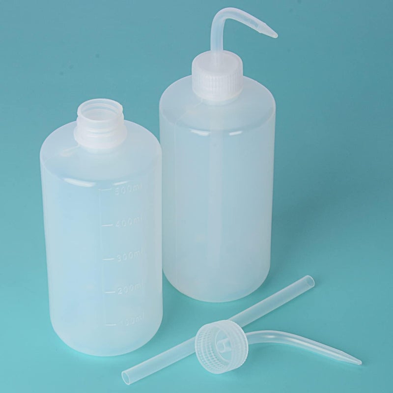 FunChem Chemical Wash Bottle, 2-Pack Plastic Lab Squeeze Washing Bottle with Clear Graduations, LDPE, Narrow Mouth (500 mL) - Image 4